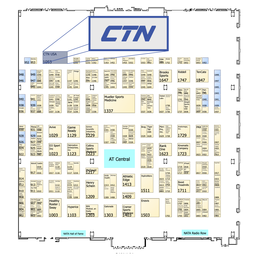 AT Expo 2026 floor plan showing CTN USA at Booth 1053